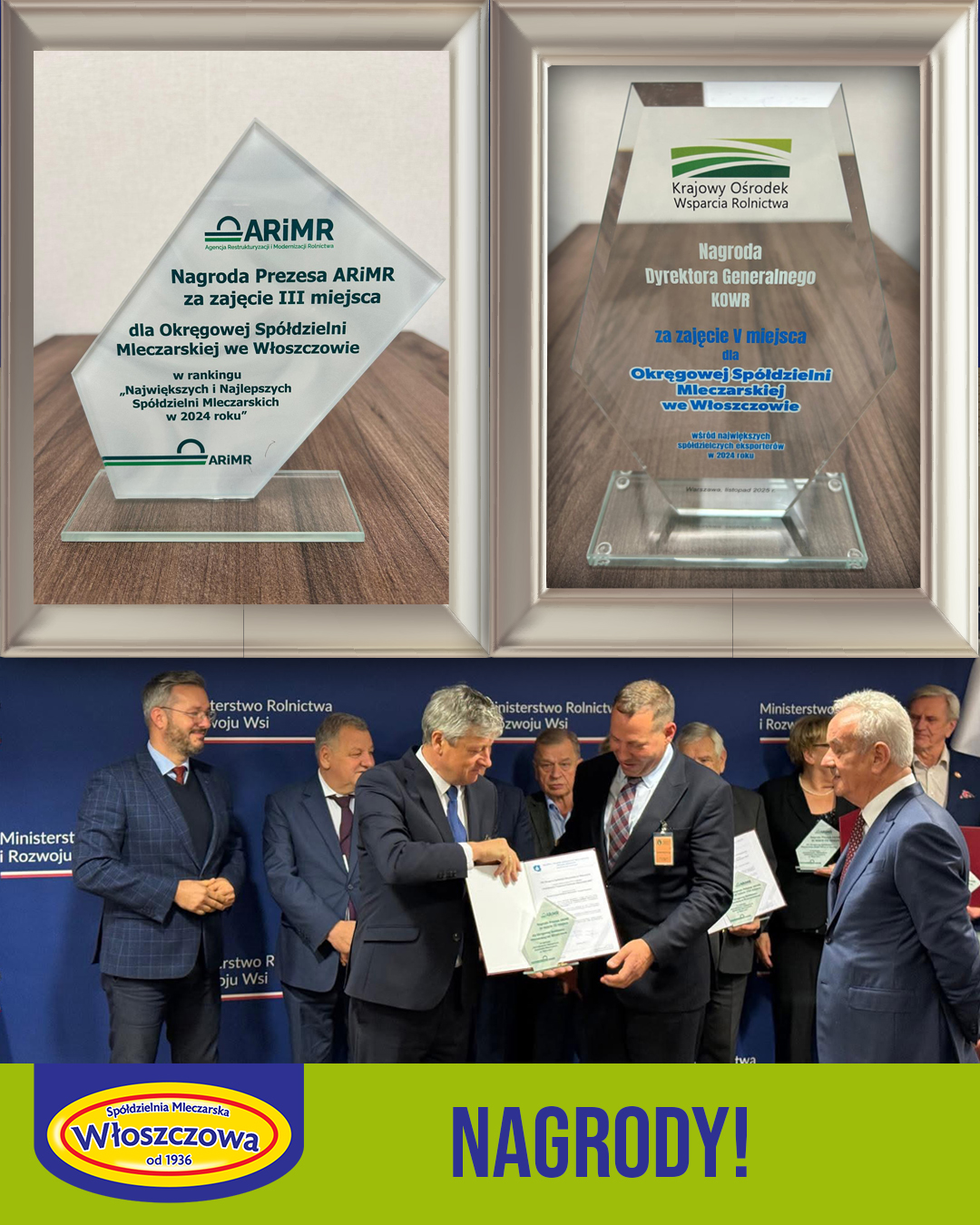 OSM Włoszczowa w gronie najlepszych spółdzielni mleczarskich w Polsce!